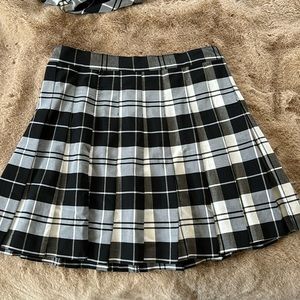 Plaid Pleated Skirt